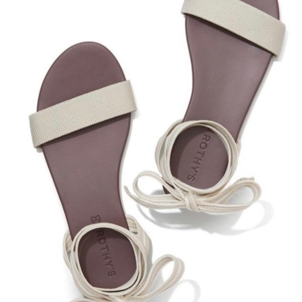 Rothys tie sandal worn once! Size 8